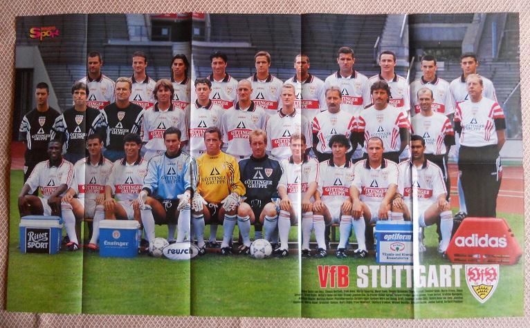 постер А1 футбол Штутгарт=Stuttgart 1997 /Баслер (Німеч.)=Basler football poster