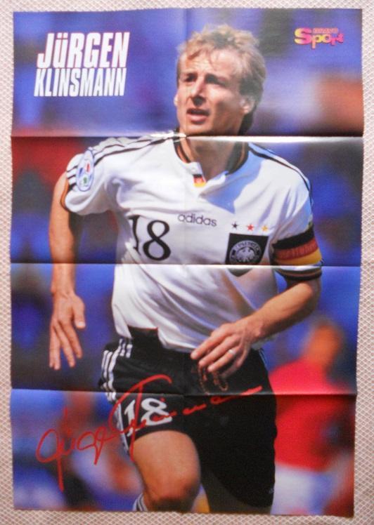 постер А1 футбол зб.Німеччина=Germany champion 1996/Ю.Клінсманн=Klinsmann poster 1