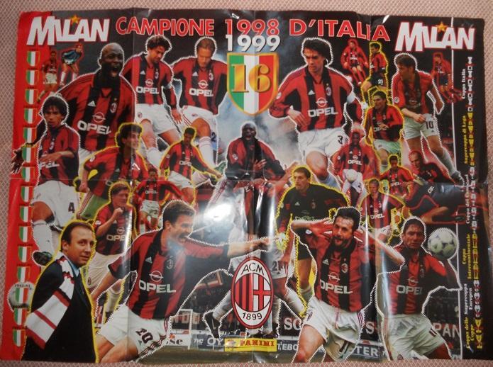 постер А1 футбол Мілан, Італія 1999 / AC Milan,Italy calcio football team poster
