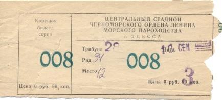 білет Чорноморець/Odesa Ukr-Націонал/National Romania/Румунія 1996a match ticket