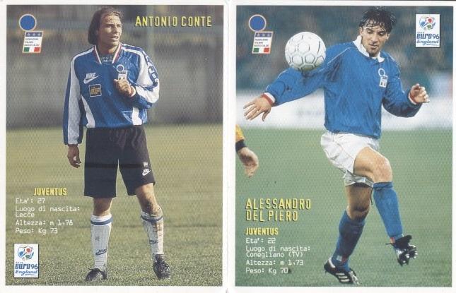 22 картки футбол зб.Італія 1996 /Italy national football team 22 postcards set 1