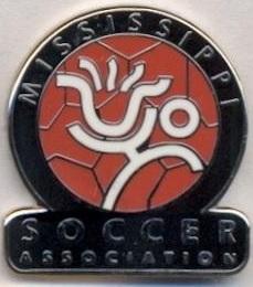 Міссісіпі,федерац.футболу ЕМАЛЬ /Mississippi,USA football-soccer association pin