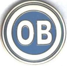 футбол.клуб ОБ Оденсе (Данія)2 ЕМАЛЬ/OB Odense,Denmark football enamel pin badge
