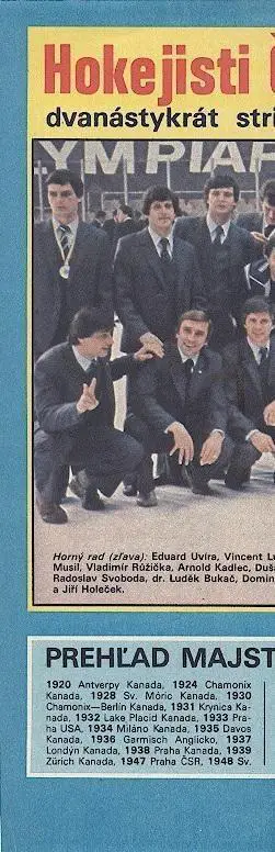 постер А4 хокей зб.Чехословаччина 1983 /Czechoslovak hockey national team poster