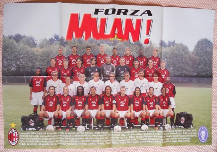 постер А1 футбол Мілан (Італія) 2003/AC Milan-ChL champion,Italy football poster