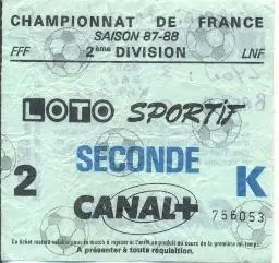 білет Франція Championnat France Ol.Lyonnais-SC Bastia 1987 billet match ticket