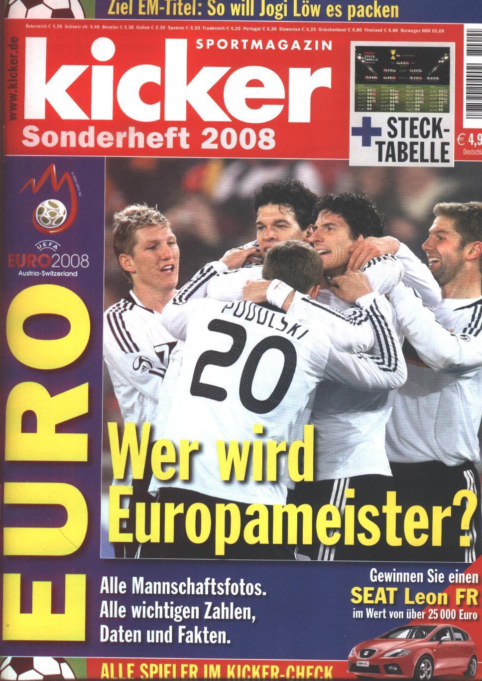 Футбол, Чемпіонат Європи 2008 cпецвид.Кікер /Kicker Sonderheft Euro 2008 preview