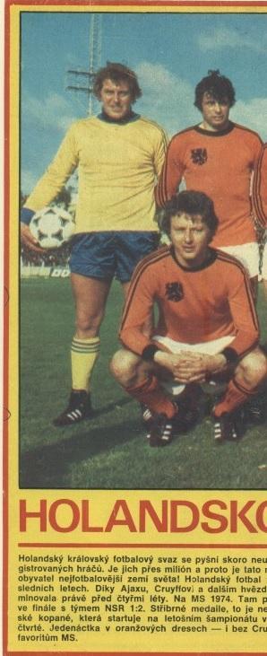постер А4 футбол зб. Нідерланди 1978b /Netherlands national football team poster