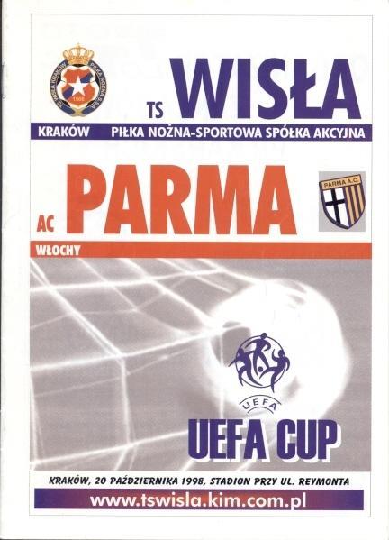 программа Wisla Krakow Poland/Польща-AC Parma Italy/Італія 1998 match programme