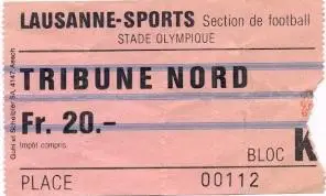білет Швейцарія Switzerland League 19?? Лозанна/Lausanne Sports-? match ticket