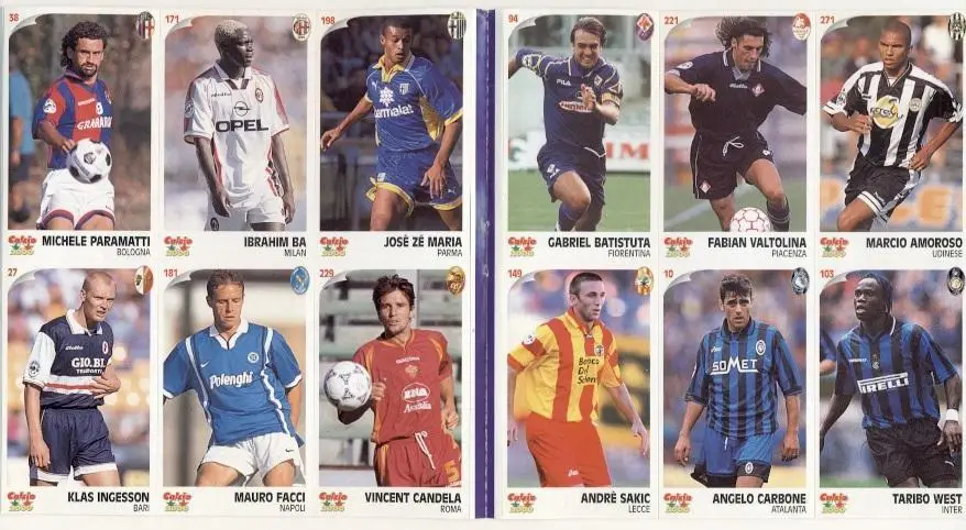 наклейки 12 шт.футболісти Серія А (Італія)7 / Serie A, Italy 12 players stickers