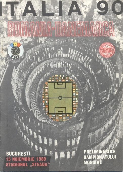 прог.зб.Румунія-Данія 1989 відбір ЧС-1990/Romania-Denmark football match program