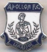 футбол.клуб Аполлон Л.(Кіпр) офіц. ЕМАЛЬ /Apollon Limassol,Cyprus football badge