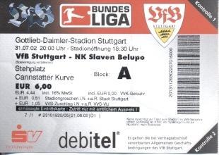 білет VfB Stuttgart Germany/Німеччина-NK Slaven Croatia/Хорват.2002 match ticket