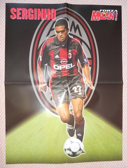 постер А2 футбол Сержіньйо (Мілан,Бразилія/Serginho Milan,Brazil football poster