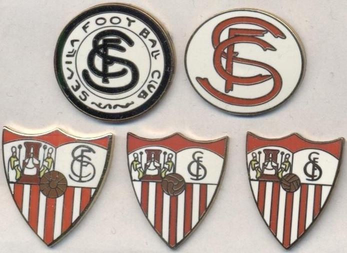 футбол.клуб Севілья (Іспанія)-5 штук ЕМАЛЬ /Sevilla FC-5 pcs,Spain football pins