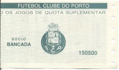 білет чемп-т Португалія Campeonato Portugal FC Porto-? 199. bilhete match ticket