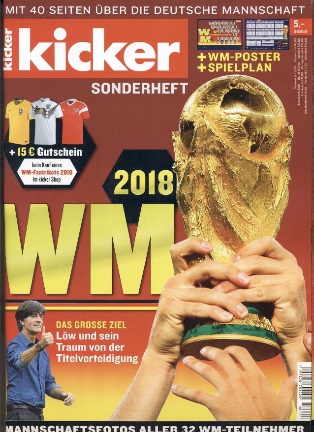 Футбол,Чемпт Світу ЧС-2018 спецвидання Кікер/Kicker Sonderheft WM 2018 World cup