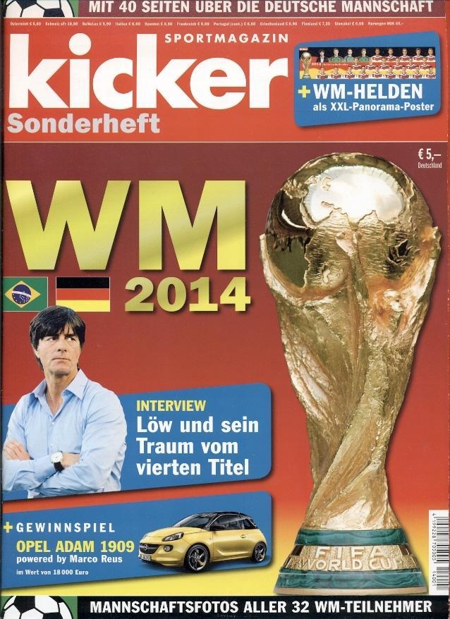 Футбол,Чемпт Світу ЧС-2014 спецвидання Кікер/Kicker Sonderheft WM 2014 World cup