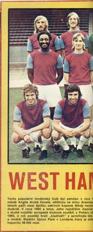 постер А4 футбол Вест Хем (Англія) 1975 /West Ham United,England football poster