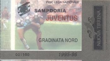 білет Італія Campionato Italia 1995-96 Sampdoria-Juventus biglietto match ticket