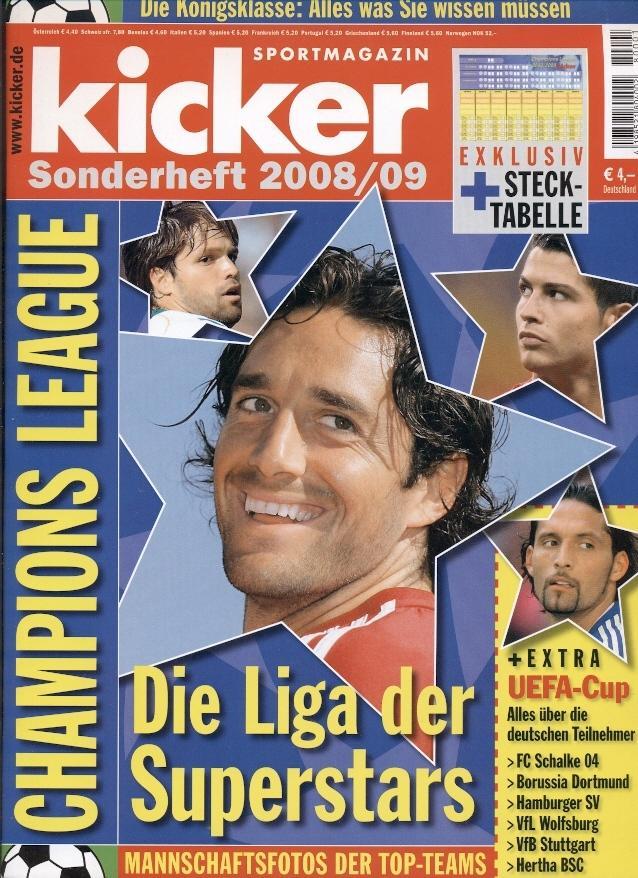 Футбол,Ліга чемпіонів 2008-09,спецвидання Кікер /Kicker Champions league preview