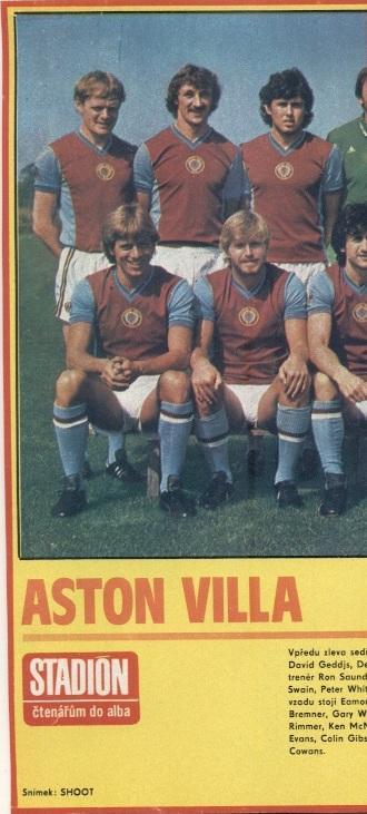 постер А4 футбол Астон Вілла (Англія) 1981 / Aston Villa,England football poster