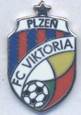 футбол.клуб Вікторія Пльзень (Чехія)4 ЕМАЛЬ /Viktoria Plzen,Czech football badge