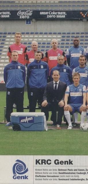 постер А4 футбол Генк (Бельгія) 2011 / KRC Genk, Belgium football team poster