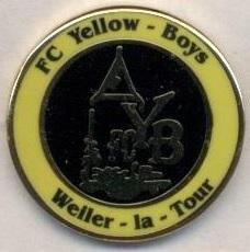 футбол.клуб Єллоу Бойс (Люксемб.)2 ЕМАЛЬ /FC Yellow Boys,Luxembourg football pin