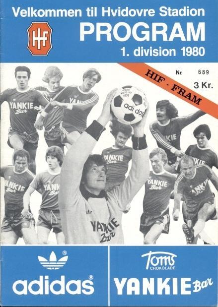 прог.Hvidovre IF Denmark/Данія-Fram Reykjavik Iceland/Ісланд. 1980 match program