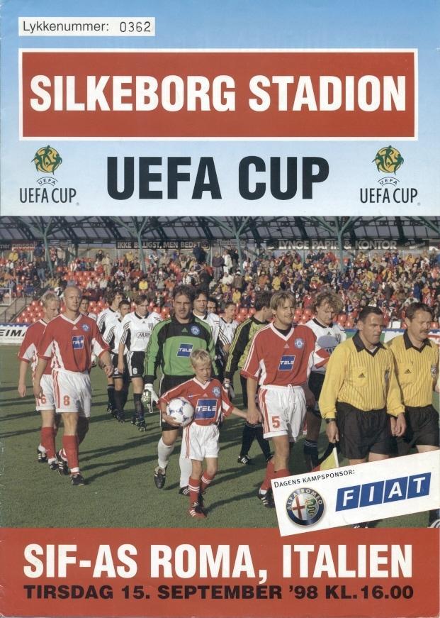 прог.Silkeborg IF Denmark/Данія-AS Roma Italy/Італія 1998 football match program