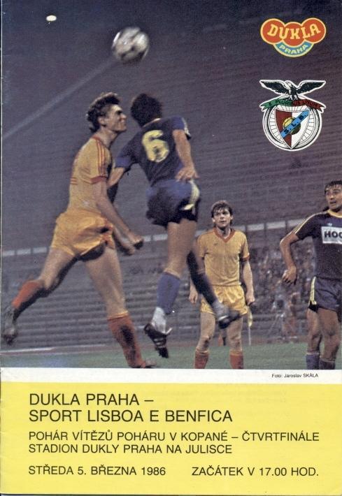 прог.Dukla Praha Czech/Чехія-Benfica Lisbon Portugal/Португал.1986 match program