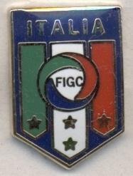 Італія, федерація футболу, ЕМАЛЬ випуклий / Italy football federation pin badge