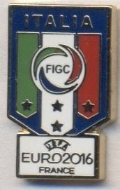 Італія, федерація футболу,Євро-16, №2 ЕМАЛЬ /Italy football federation pin badge