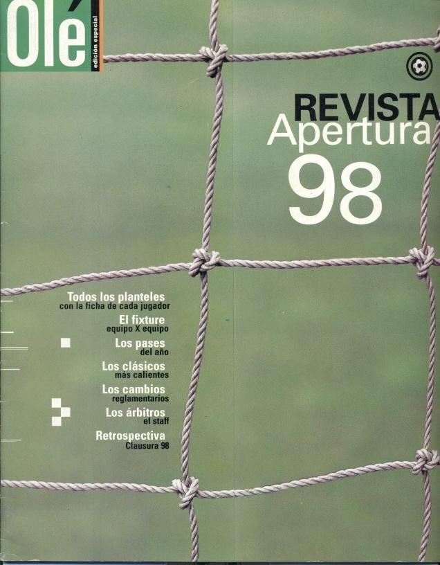 Аргентина, чемп-т Апертура 1998, спецвидання Оле / Argentina, Ole football guide