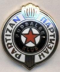 футбол.клуб Партизан (Сербія) ЕМАЛЬ випуклий /Partizan Belgr.Serbia football pin