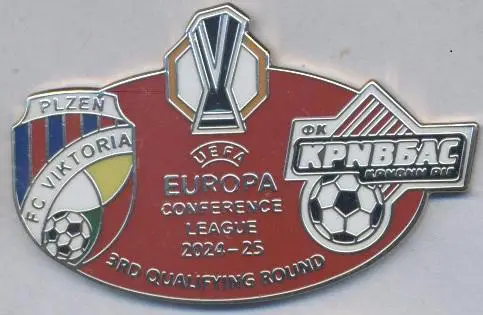 матч 2024 Кривбас/Kryvbas -Вікторія/Viktoria Plzen Czechia/Чехія ЕМАЛЬ match pin