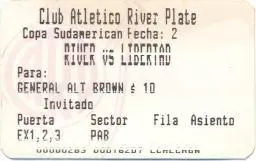 білет River Plate Argentina-Libertad Paraguay Sudamericana cup 200? match ticket