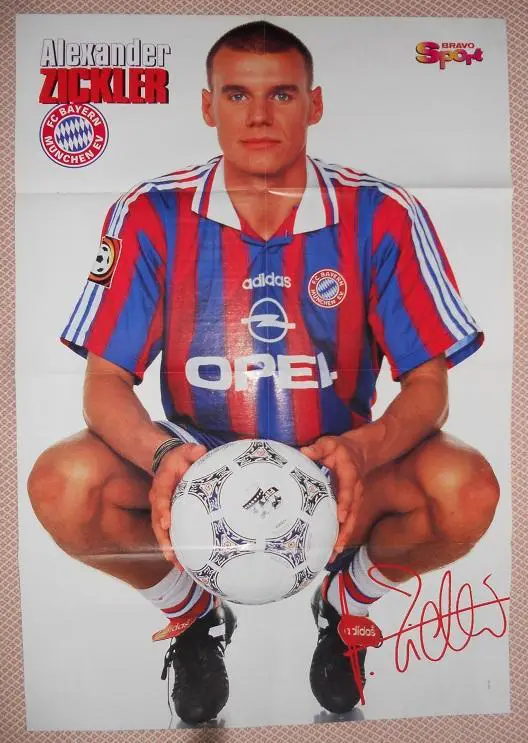 постер А1 гірські лижі Зайцингер+Герг+Ертль / футбол А.Циклер (Німеччина) poster 1