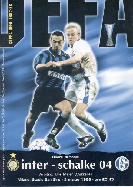 прог.Інтер/FC Inter Italy/Італія-Шальке/Schalke Germany/Німеч.1998 match program
