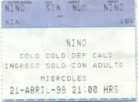 білет Colo Colo Chile-Deportivo Cali Colombia Copa Libertador.1999b match ticket