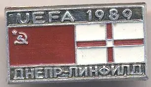 матч Дніпро/Dnipro Ukr-Лінфілд/Linfield N.Ireland/Півн.Ірландія 1989 match badge