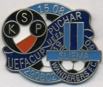 матч Polonia Warsaw Poland/Польща-Sliema Wand.Malta/Мальта 2002 важмет match pin