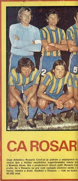 постер А4 футбол Росаріо (Аргентина) 1974/Rosario Central,Argent.football poster