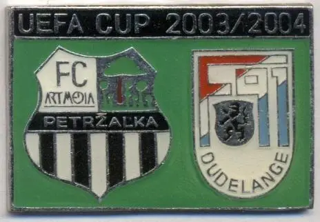матч Petrzalka Slovakia/Словач.-F91 Dudelange Luxemb/Люкс.2003a важмет match pin