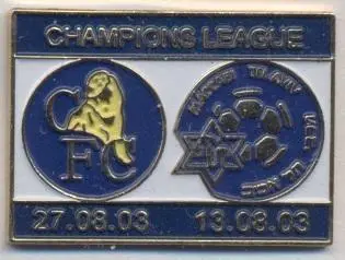 матч Челсі/Chelsea FC England/Англія-Maccabi TA.Israel/Ізр.2003 важмет match pin
