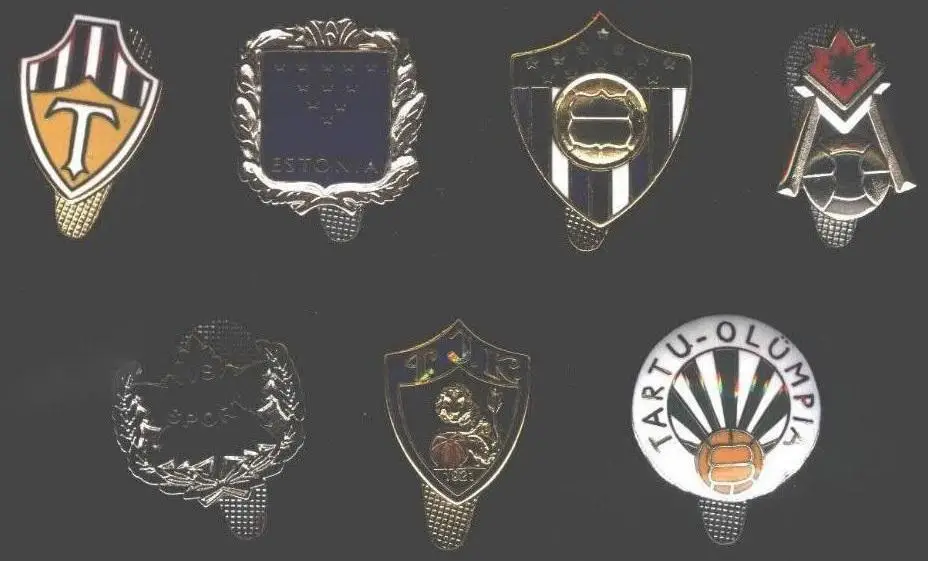 'давні' клуби Естонія, колекція 7 штук ЕМАЛЬ / Estonia 7 replica football badges