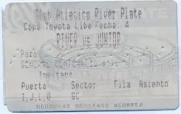 білет River Plate Argentina-Junior B.Colombia:Libertadores cup 199? match ticket
