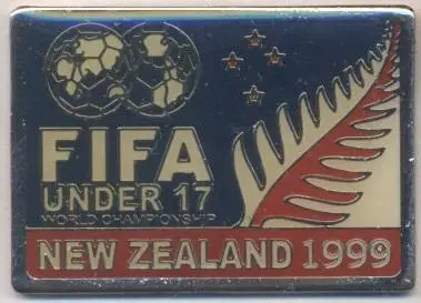 Чемп-т Світу 1999 U17 (Н.Зеландія) офіц.2 важмет /World cup U17,NZL football pin